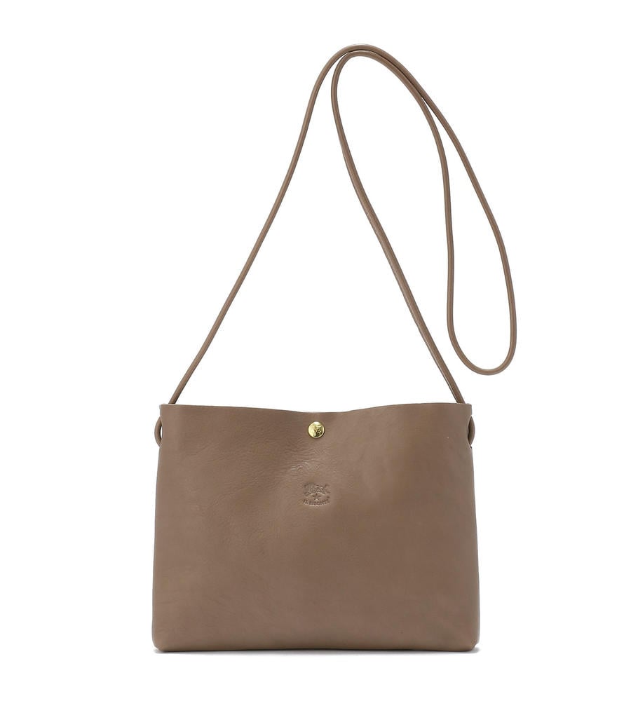 人気♡グレージュ♡イルビゾンテ レザー エンボスロゴ ショルダーバッグ クロスボディバッグ | クロコ エンボスドレザー | クロコ エンボスド