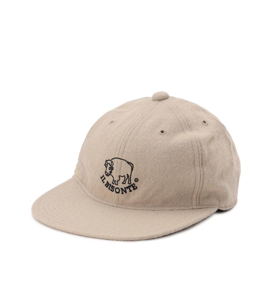美品 IL BISONTE ベースボールキャップ ホワイト/ブラウン S 秋冬の装いをスタイルアップできるバケットハットや