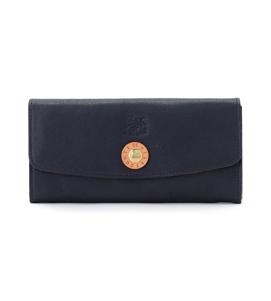 【美品】イルビゾンテ　ロングウォレット ブラック 長財布 IL BISONTE イルビゾンテ 財布 3つ折りロングウォレット 長財布